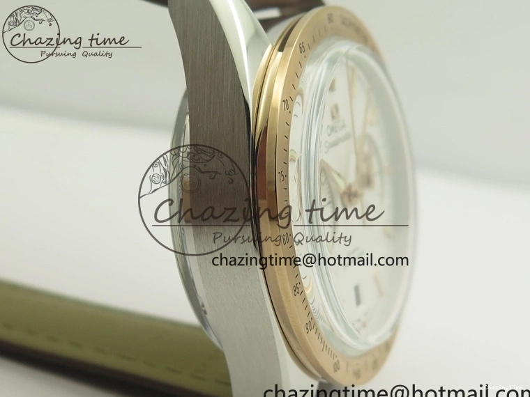 0324 Minimalist Speedmaster ’57 Co-Axial SS RG OMF 1:1 Best Edition White Dial On Leather Strap A9300 (Free Leather Strap) 8072